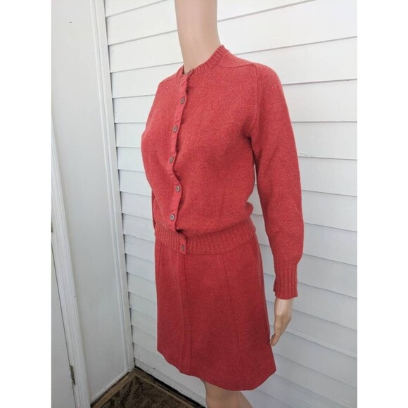Vintage 60s Tomato Red Skirt 23 Waist XS XXS Junior Bazaar - Picture 2 of 6